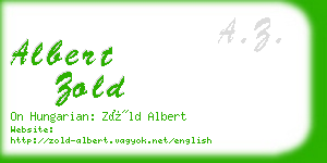 albert zold business card